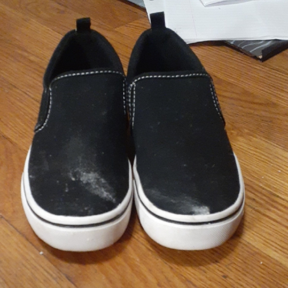 Kids Black Slip-On Shoes